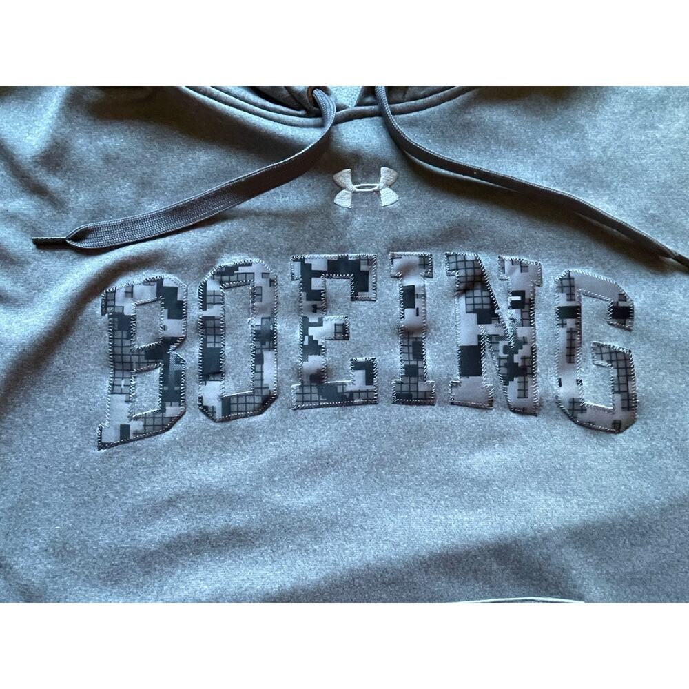 Under Armour Boeing Urban Camo Hoodie Sweatshirt Mens Loose Medium Gray UA Storm